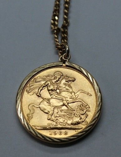 VINTAGE 9CT YELLOW GOLD NECKLACE AND 