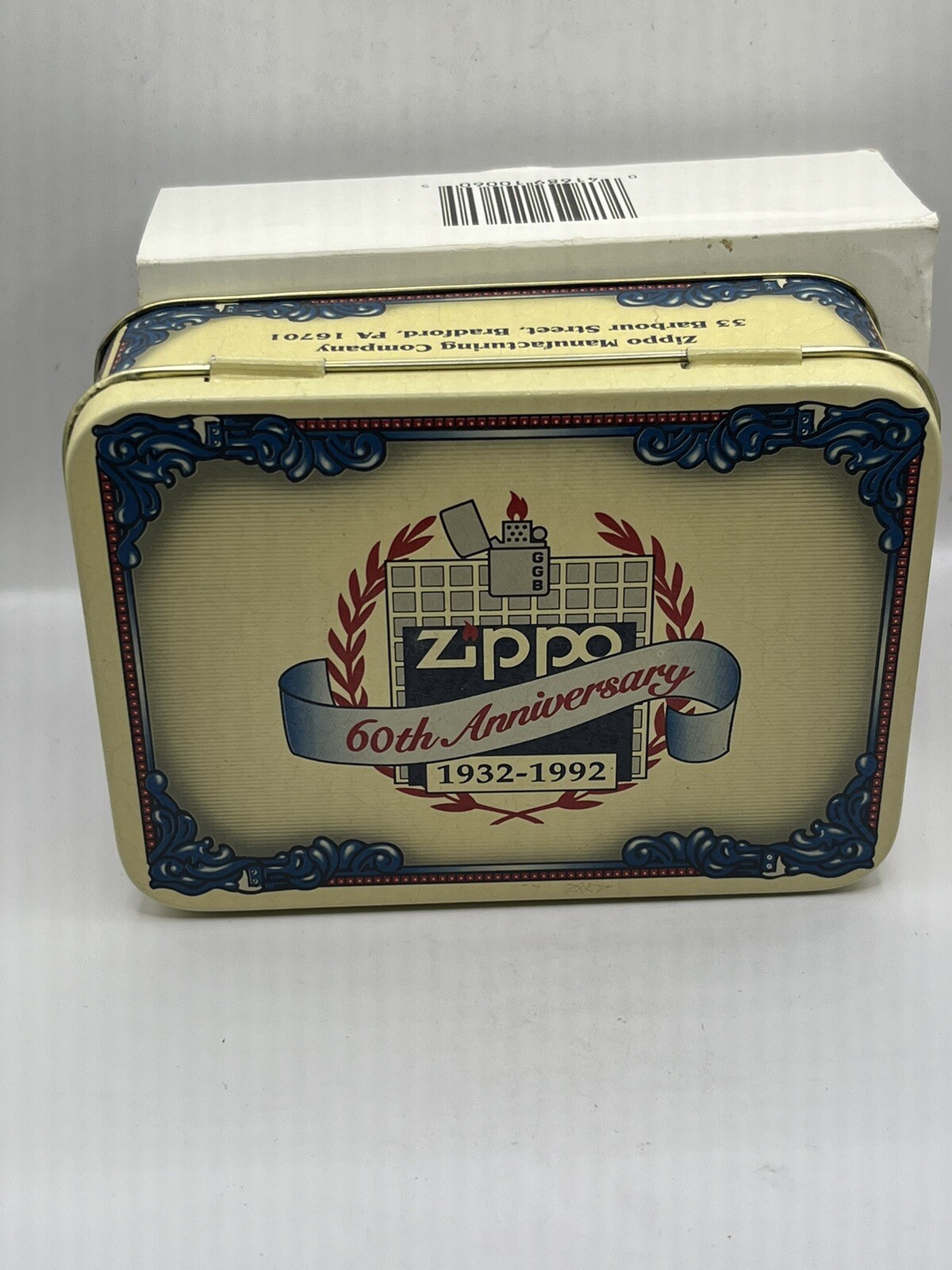 ZIPPO 1992 60TH ANNIVERSARY COLLECTIBLE OF THE YEAR LIGHTER UNFIRED IN BOX