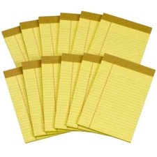 TOPS Junior Legal Notepad, Legal Ruled, Canary Yellow, 5” x 8”, 50 Sheets, 24 pk