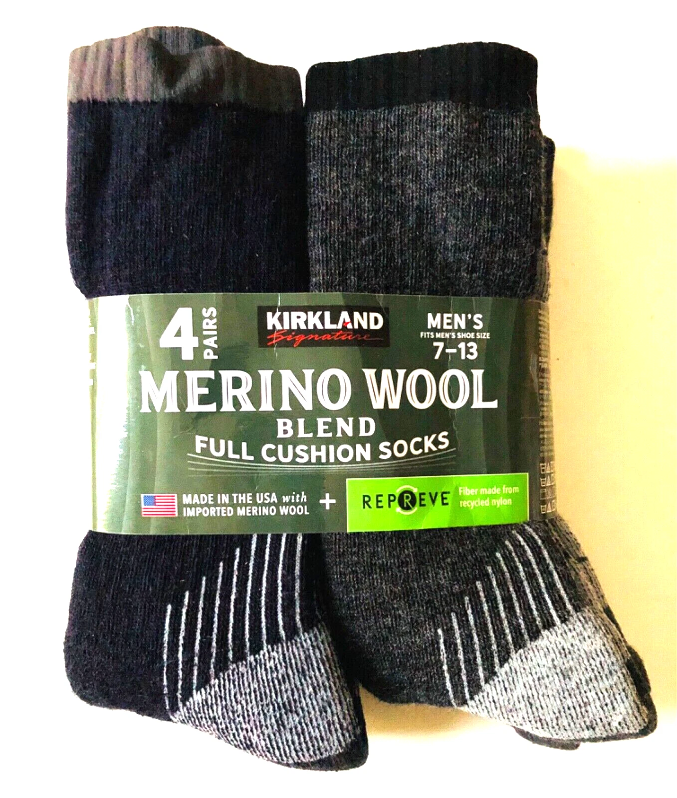 4-Pair Merino Wool Blend Men's WARM HD Thick Hiking Socks MADE IN USA
Opens in a new window or tab