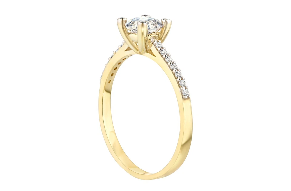 9ct Yellow Gold Engagement Ring with Cz Set Shoulders by Citerna - Image 2 of 4