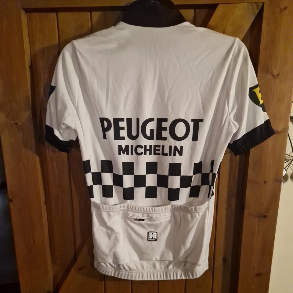 Santini Peugeot Michelin BP Retro Cycling Jersey - Image 3 of 4