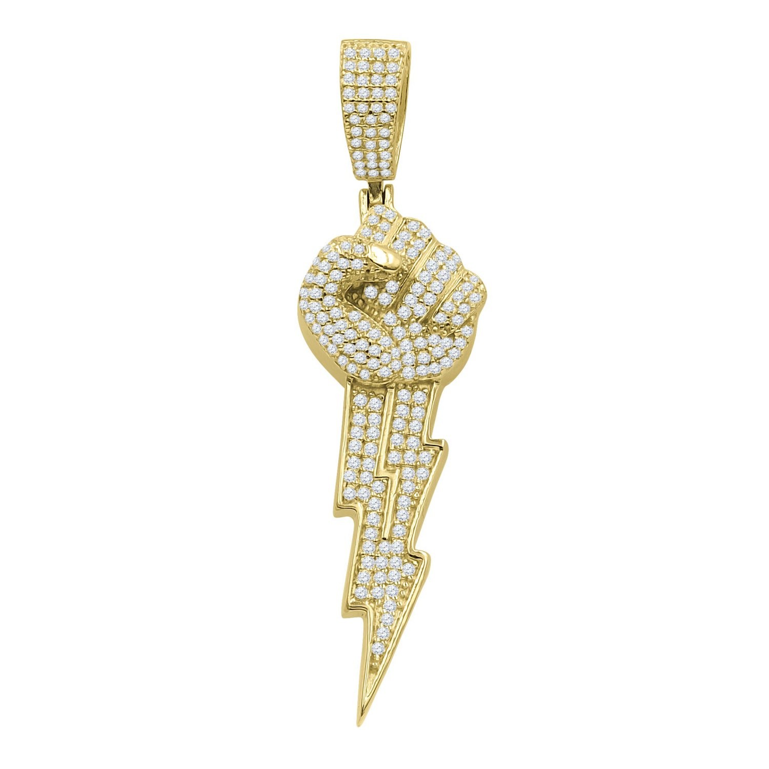 925 Sterling Silber 3D Anhnger - THUD POWER gold 6790₽