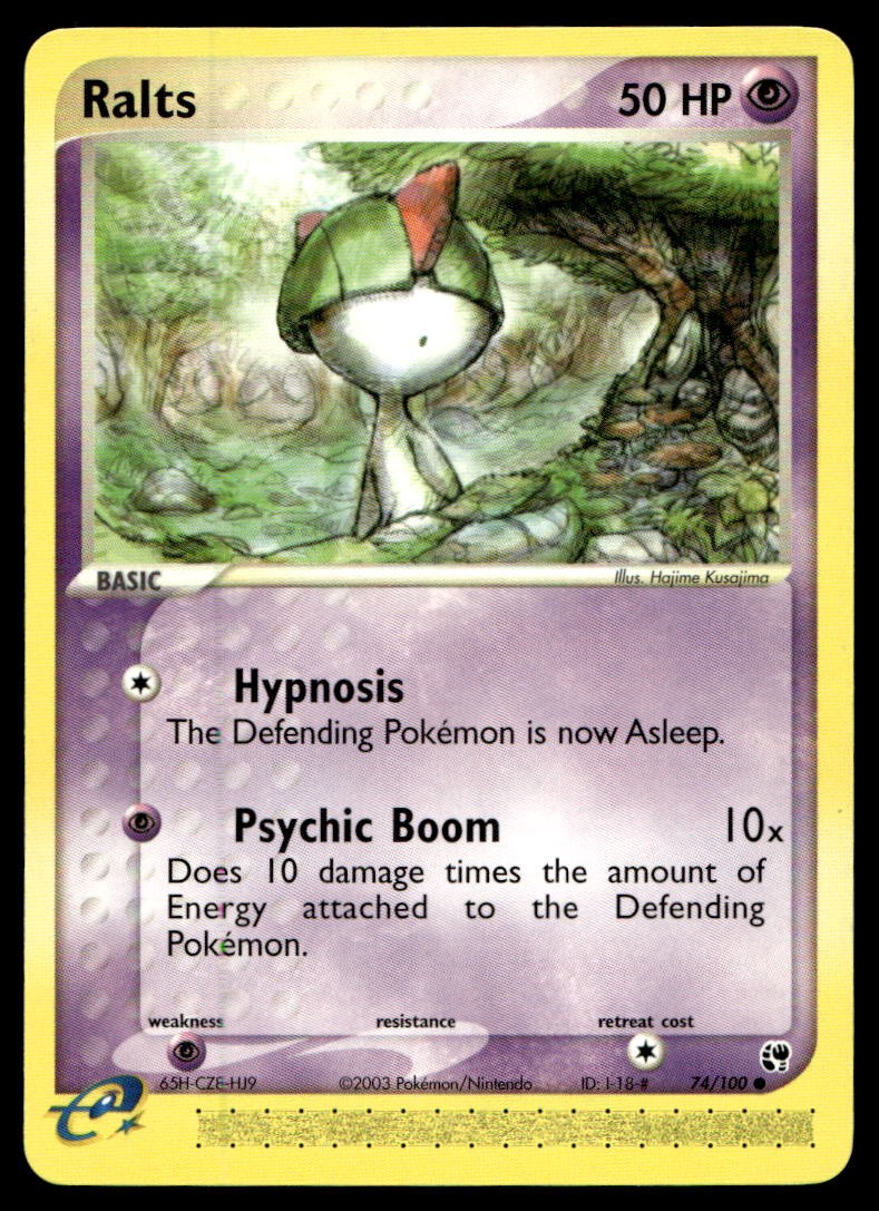 EX-NM Sandstorm Ralts Common 74/100 2003 Pokemon TCG