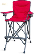 RMS Extra Tall Folding Chair - 31" Seat Height Director Chair, (Red)