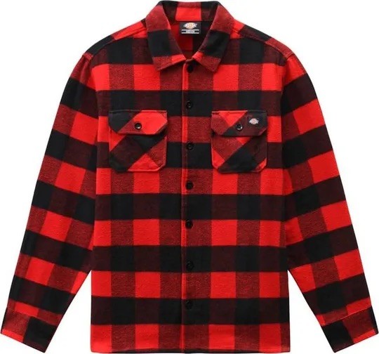 Men’s Dickies Sacramento Red Black Flannel Shirt Long Sleeve XL New With Tags