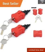 2-Pack Electrical Cord Lockout Device - Keyed Safety Lock for 2 & 3-Prong Plugs