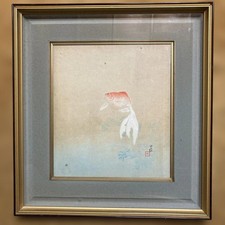 Japanese Woodblock Print Super rare colored woodblock print Konobu Hasegawa "Gol