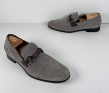 Salvatore Ferragamo Grey Suede Braided Gancini Loafer US 9.5 D