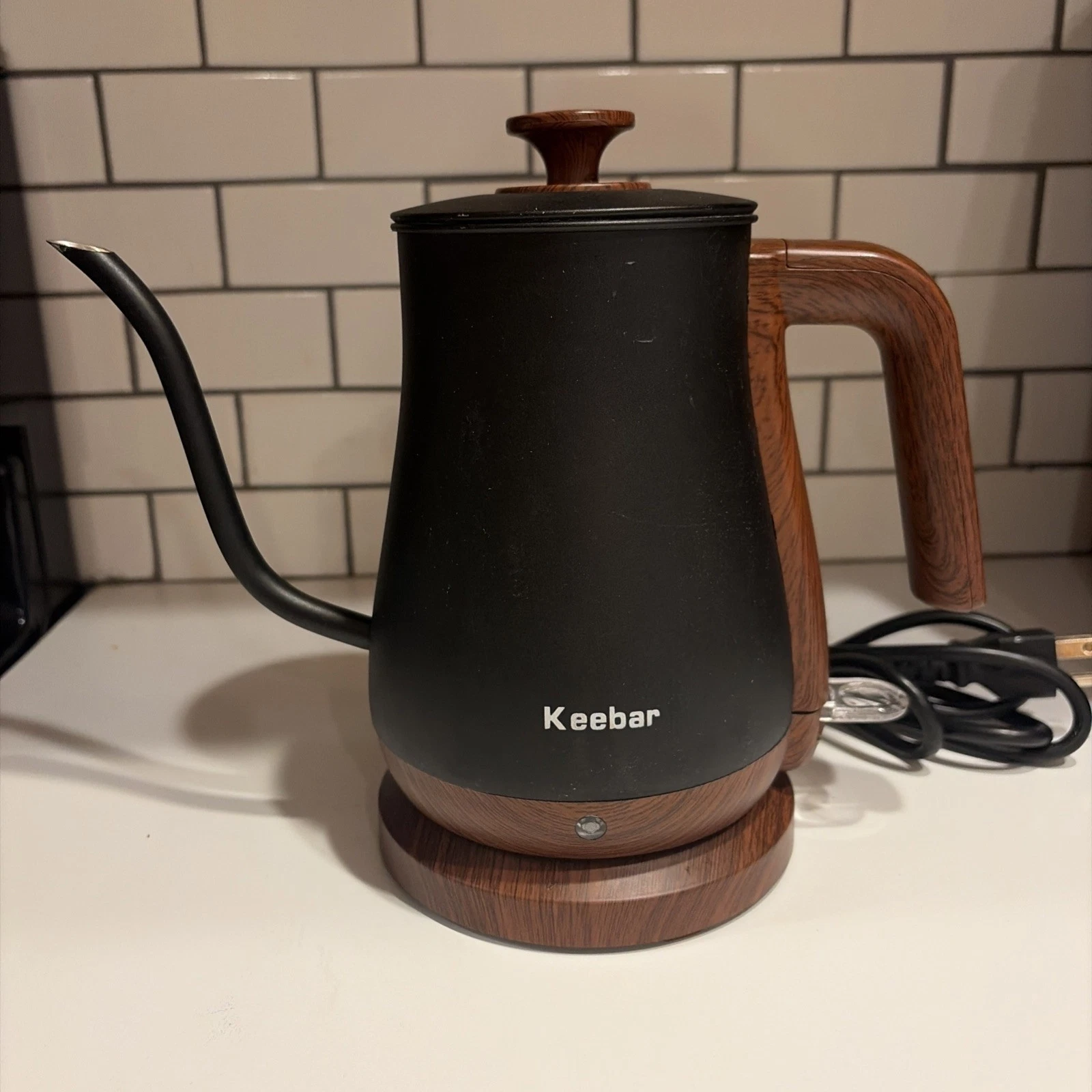 Keebar Gooseneck Electric Kettle - Stainless Steel Auto Shut Off/0.8 L Black