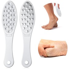 2 Pcs Stainless Steel Foot File Callus Remover Double Sided Metal Foot Scrape...