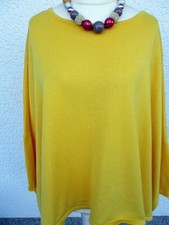 ** ZWILLINGSHERZ ~~ wunderschöner Pullover/Poncho/Cape Größe 3XL bis 4XL in Gelb