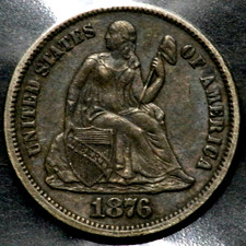 1876-CC 10C Seated Liberty Dime - Carson City NICE R1766