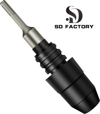 SDS-Plus to SDS-Max Adapter for Rotary Hammers - 8-1/4 Inches Long Black Alloy