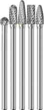 5Pcs Long Carbide Burr Set 1/4" Shank Total L 4.3" Die Grinder Bits Rotary Ra...