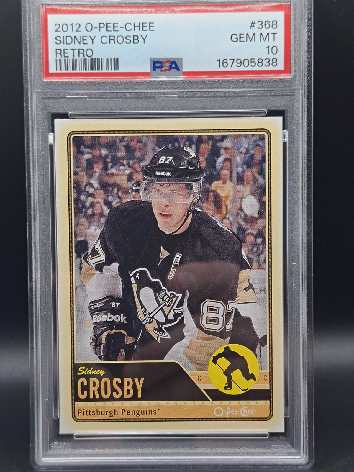 2012-13 O-Pee-Chee Sidney Crosby Retro #368 PSA 10 Pittsburgh Penguins view 1