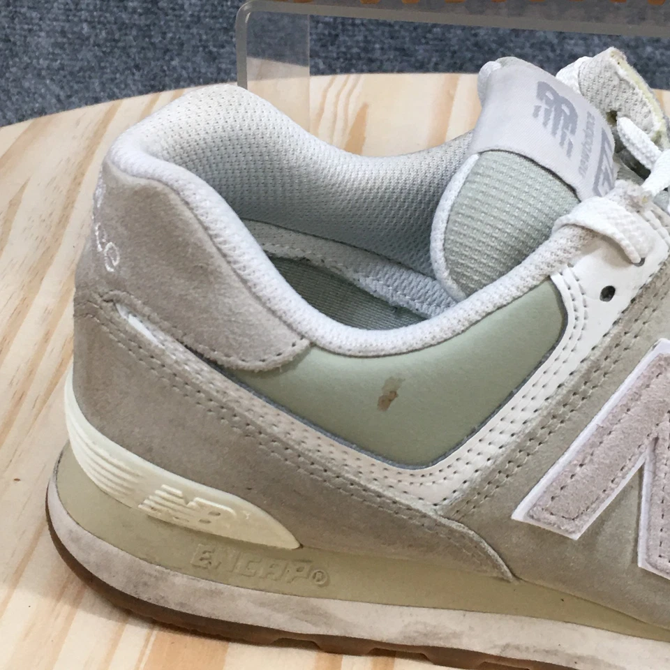 New Balance Zapatos Mujer 10 B 574 Tenis Atléticos WL574QD2 Gamuza Verde Claro Foto 2 de 4