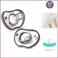 Nanobebe Baby Pacifiers 0-3 - Orthodontic, Curves Comfortably with Face Cont...