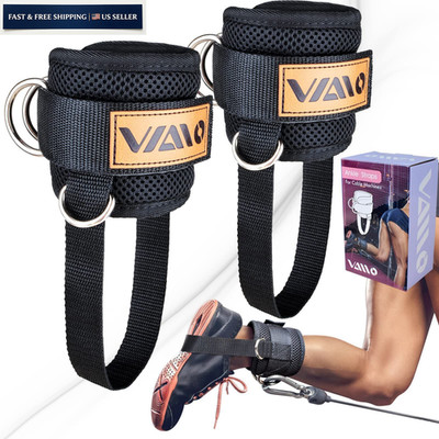 VAIIO Ankle Straps for Cable Machines,Adjustable Comfort Pair, Black - Pair
