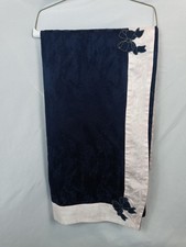 Luxury Blue and White Tablecloth Oblong 64 x108 Embroidered Bows Elegant