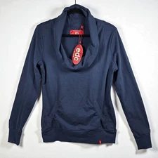 Edc By Esprit Pullover Top Women's XL Blue Cowl Neck Long Sleeve Pockets NWT