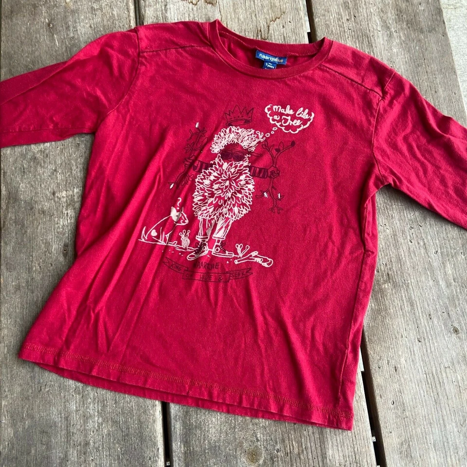 Рубашка naartjie для мальчиков размер 7 Make Like a Tree King of Hide & Seek красная с длинным рукавом - Изображение 2 из 4