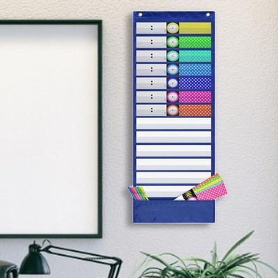 Klassenzimmer Taschentabelle Lernkalender Taschentabelle blau wiederverwendbar 32,5x90cm