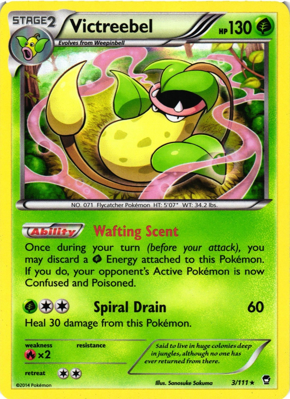 Pokemon TCG XY Furious Fists Victreebel 3/111 Holo LP