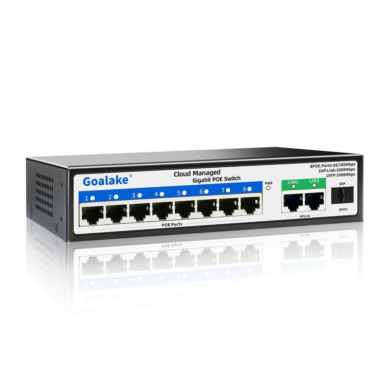 Goalake 11 Ports 120W PoE+ Switch - Managed Ethernet Switch - cloud - 802.3af/at