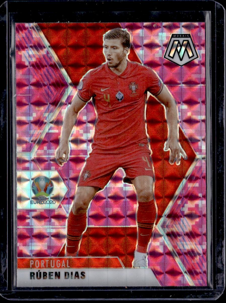 2021 Panini Mosaic UEFA EURO 2020 #153 Ruben Dias Pink Mosaic #/25 view 1