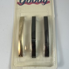 3 Goody Stay Tight 1997 Vtg Clasp Clip Hair Barrettes 3  BLACK GOLD BURGUNDY