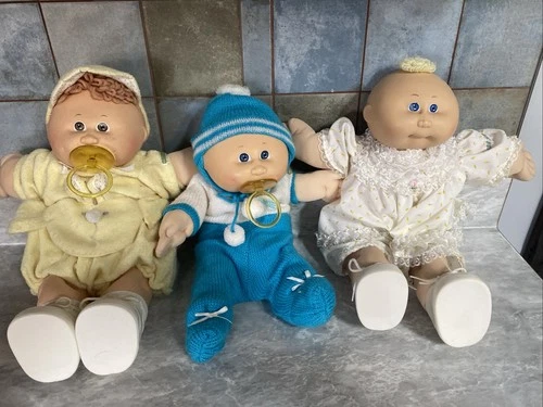 Lot of 3 Cabbage Patch Kids Dolls 1980s Need TLC Boys w/ Clothing Shoes Pacis