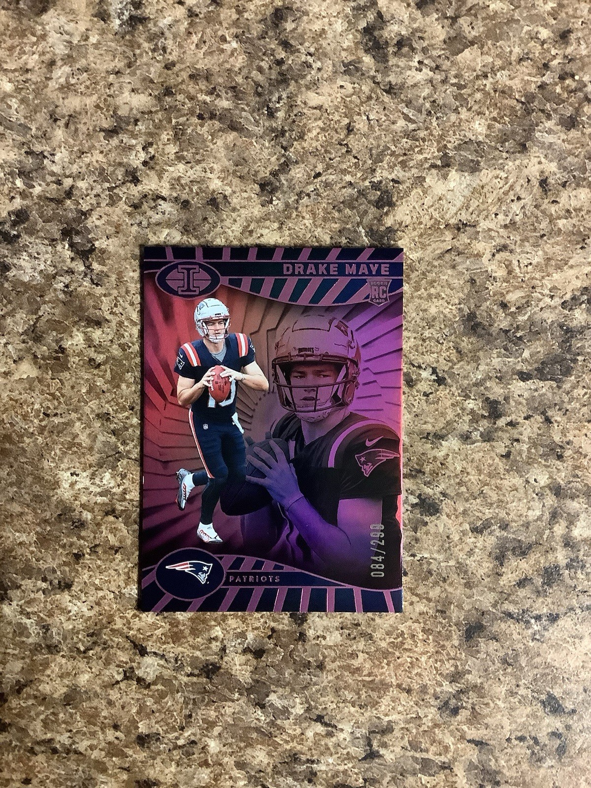 2024 Panini Illusions - Drake Maye #59 Trophy Collection Pink /299 (RC)