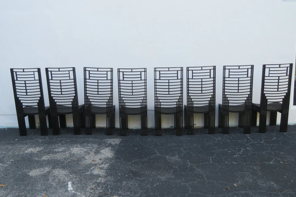 Juego de ocho sillas de comedor Miguel Rodrigo Mazure roble negro bermont 6224 Foto 2 de 4