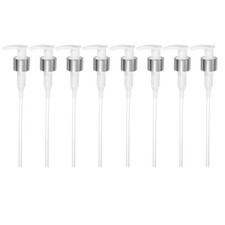 8Pcs Dispensers Top Replacement Bottle Pump Head for 24/410 Silver White)