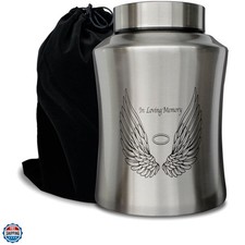 Up to 160 lbs Large Cremation Urns for Adult Human Ashes, Angel Wings in Lovi...