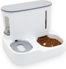 Automatic 2 in 1 Cat Feeder and Water Dispenser, Gravity Feed Pet Feeder for Ind