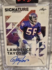 LAWRENCE TAYLOR 1/1 AUTO CARD!!🔥💪 2023 🍃LEAF SIGNATURE SERIES NY GIANTS🏈⭐️🏆