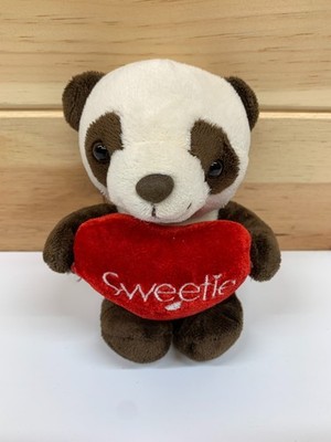 Dan Dee Collector's Choice Panda Bear Plush Brown & White 7'' Heart Shaped Pillow