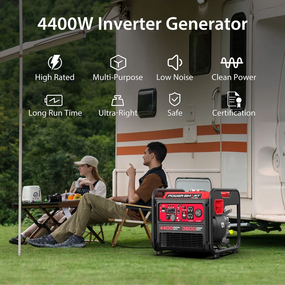 Generador PowerSmart 4400W para camping, autocaravana y corte de energía Foto 4 de 4