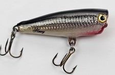 Hawg Popper Fishing Lure Topwater Black Silver Red 2.5in Vintage Bass Crankbait