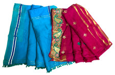 Women Dress Sari Indian Vintage Cotton Sewing Wholesale Lot of 2 Saree Fabric