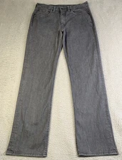 Levis 514 Jeans Mens 34x34 Waist 32 Stone Gray Medium Wash Cotton Blend Jeans