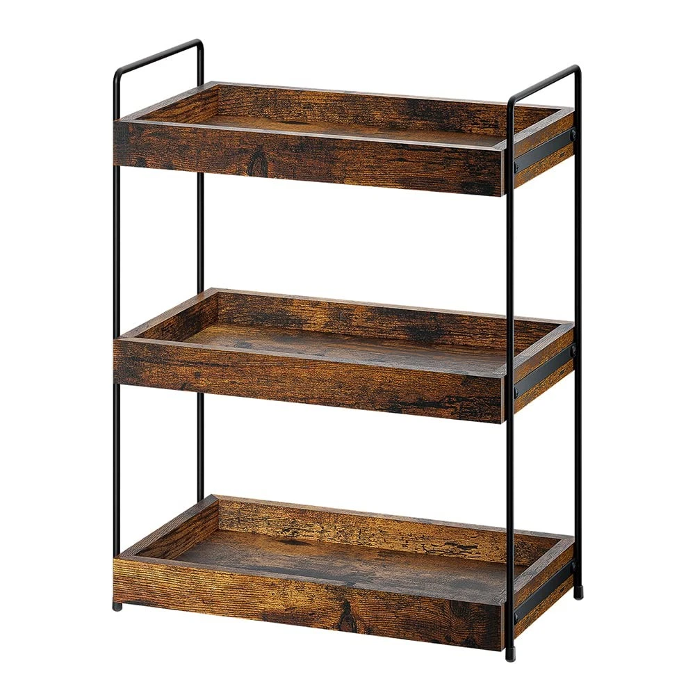 Bathroom Counter Organizer, 3-Tier Wood Spice Rack Organizer for Kitchen Coun...