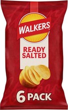 Walkers Ready Salted Multipack Crisps 6x25g_Fast Delivery