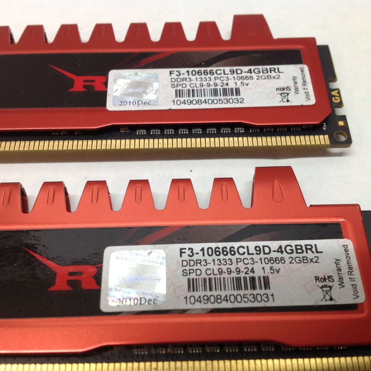 2 Barrettes Mémoire DDR3 RIPJAWS 4Go Chacune - 8Go Total, Occasion