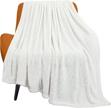 TOONOW Fleece Blanket Textured Fuzzy Plush Throw Blanket Twin Size 60" x 80", Su