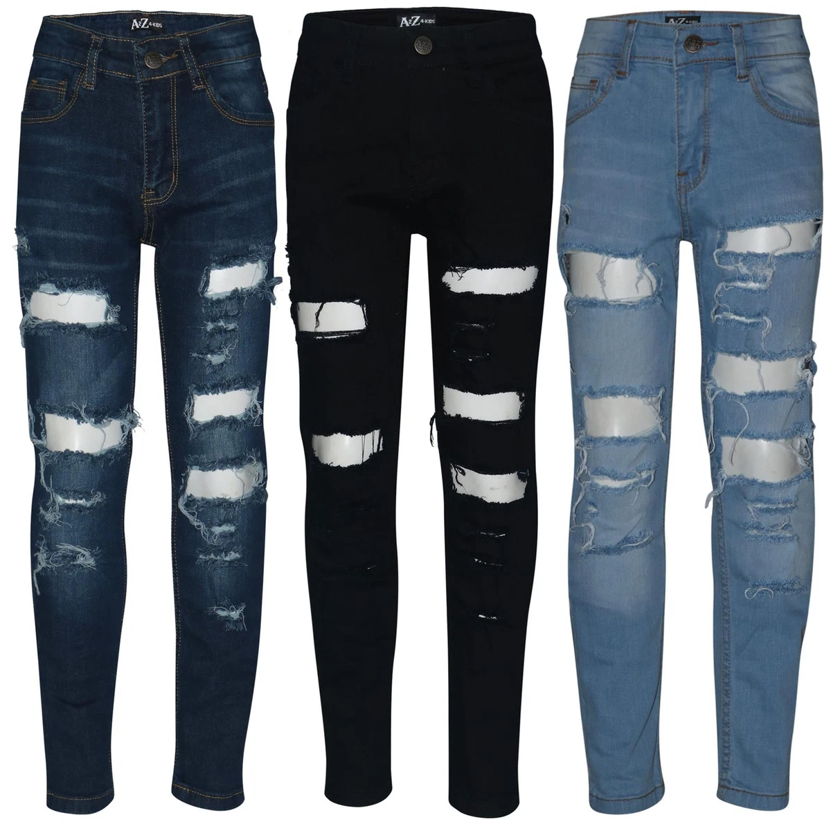 Boys ripped cheap denim jeans