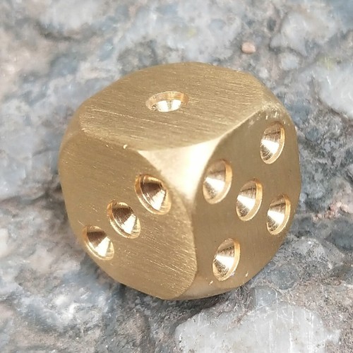EDC Gear Creative Pure Solid Brass Dice KTV Entertainment Supplies Outdoor - Picture 5 of 8