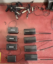 SHURE transmitter, receiver, and mic lot. (Please see item description)
